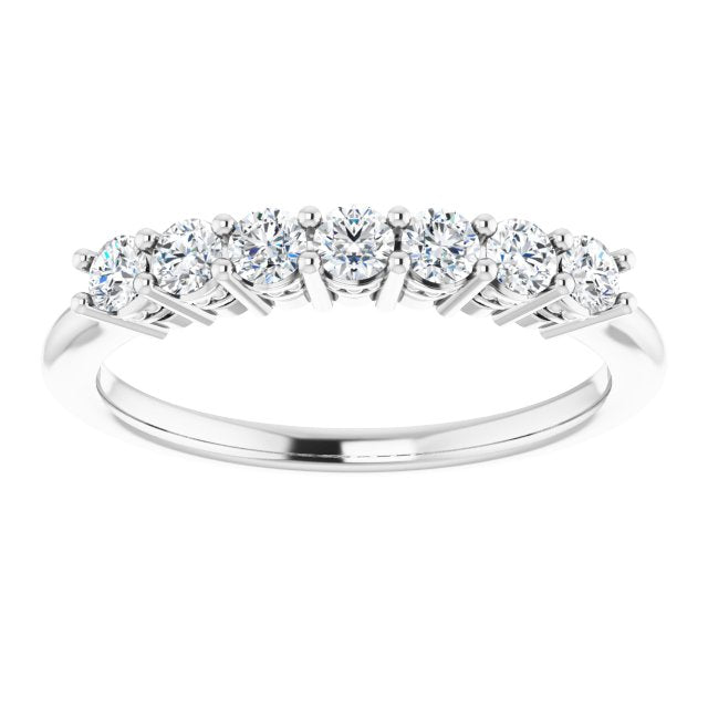 0.42 ct. Round Cut Diamond Wedding Band 7 Stone Anniversary Ring-VIRABYANI